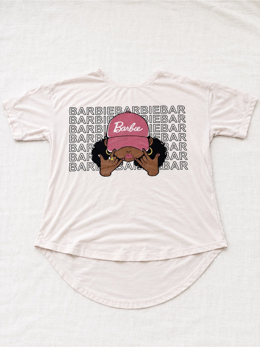 Barbie Graphic T-Shirt Women’s Plus Size Pink Black Girl Graphic